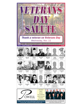 Thank a Veteran on Veterans Day Wednesday, Nov