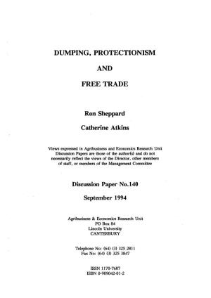 Dumping, Protectionism and Free Trade