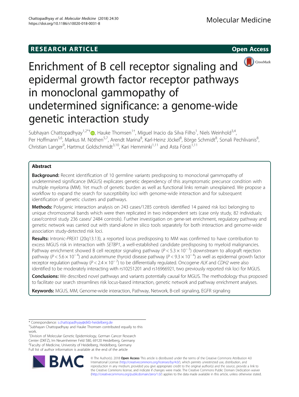 Enrichment Of B Cell Receptor Signaling And Epidermal Growth Factor ...