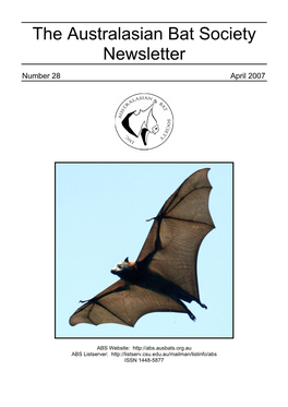 The Australasian Bat Society Newsletter