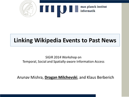 Linking Wikipedia Events to Past News