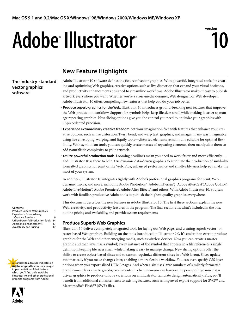 Adobe Illustrator 10 New Feature Highlights