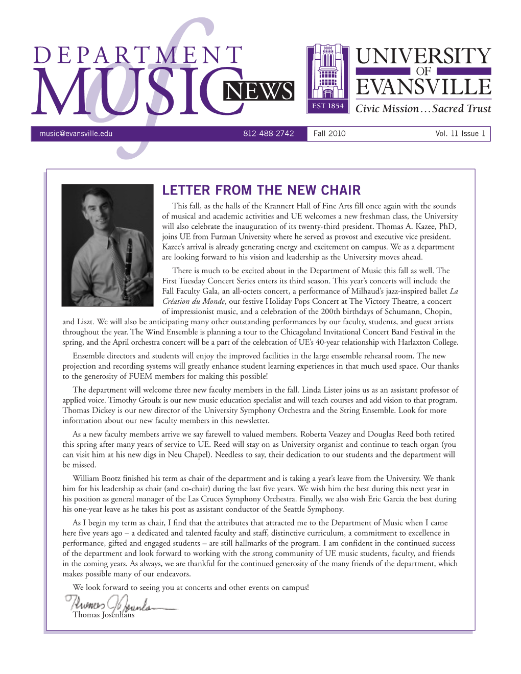 Music Newsletter Winter 2004