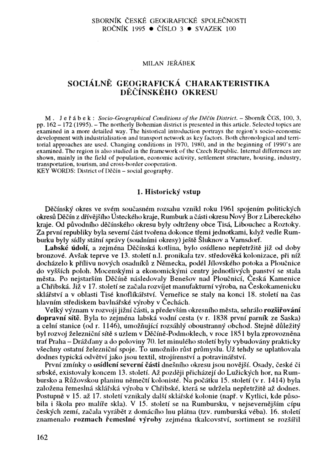 Socialne Geograficka Charakteristika Decinskeho Okresu