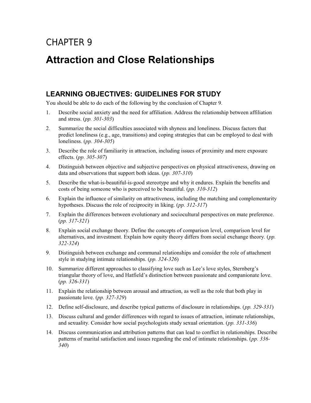 Attraction and Close Relationships