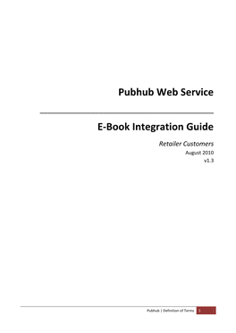 Pubhub Web Service E-Book Integration Guide