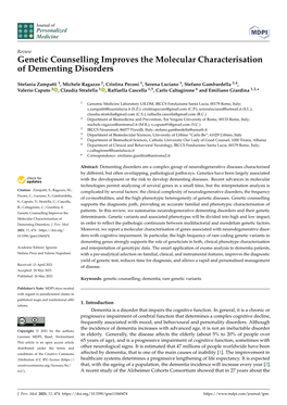 Genetic Counselling Improves the Molecular Characterisation of Dementing Disorders