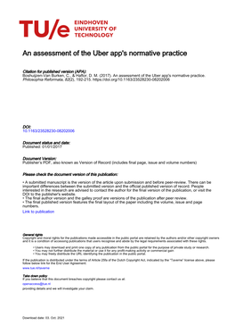 An Assessment of the Uber App's Normative Practice