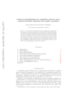 Outer Automorphisms of Algebraic Groups and a Skolem-Noether