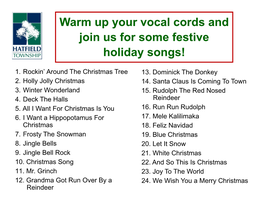 Warm up Your Vocal Cords and Join Us for Some Festive Holiday Songs!