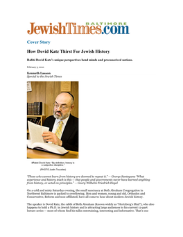 Cover Story How Dovid Katz Thirst for Jewish History