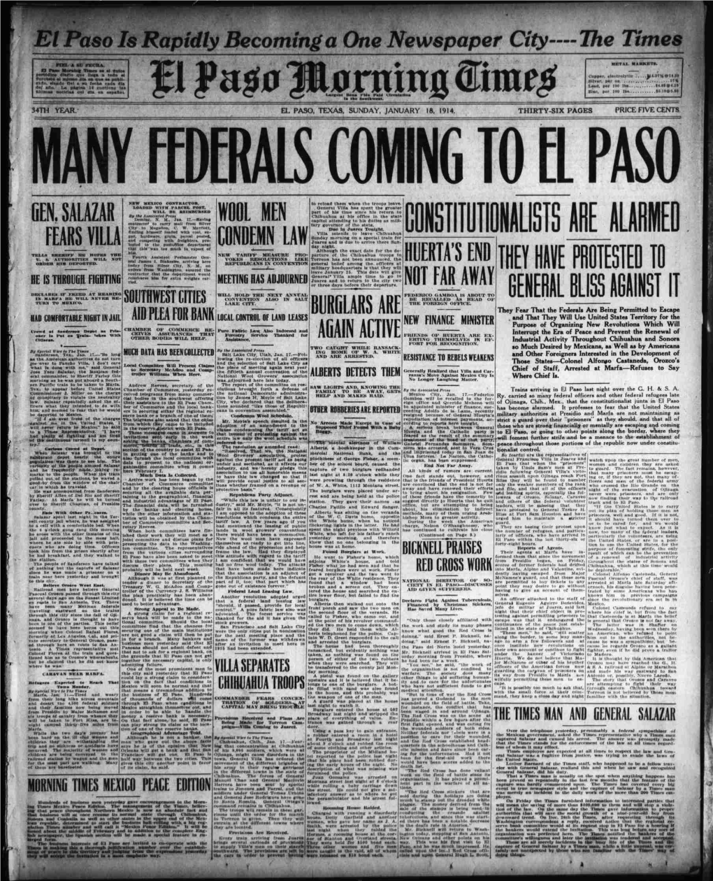 MANY FEDERALS COMING to El PASO