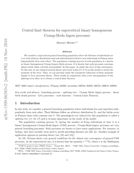 Central Limit Theorem for Supercritical Binary Homogeneous Crump-Mode