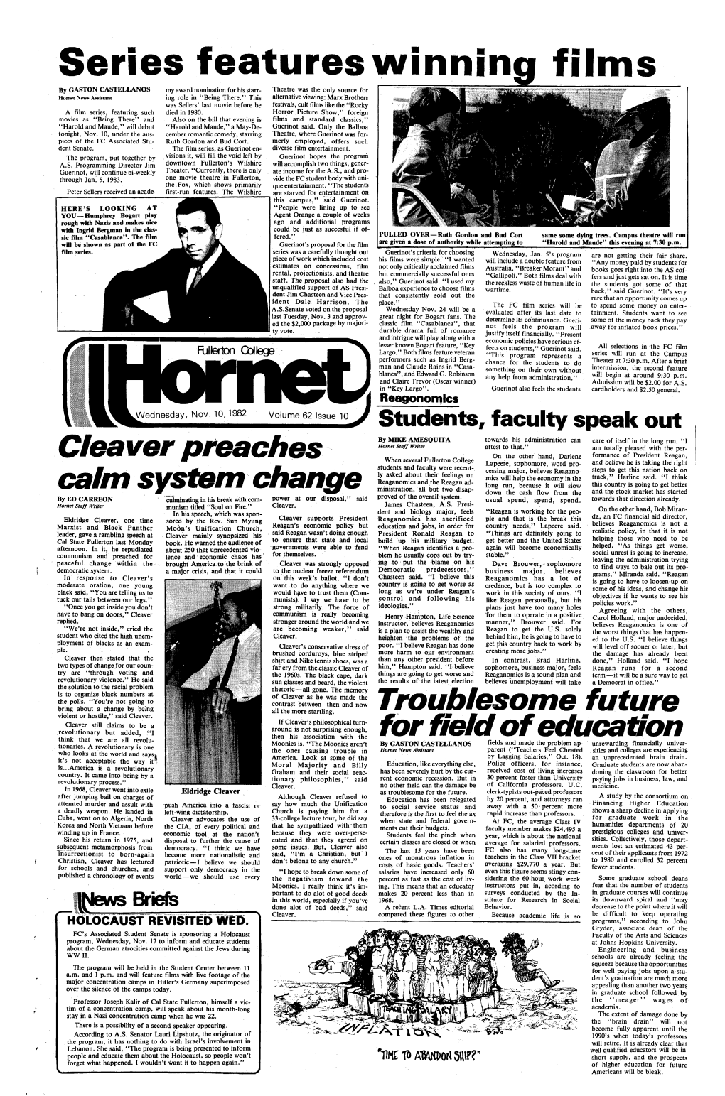 The Hornet, 1923 - 2006 - Link Page Previous Volume 62, Issue 9 Next Volume 62, Issue 11