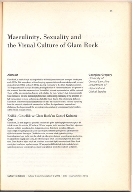Masculinity, Sexuality and the Visual Culture of Glam Rock