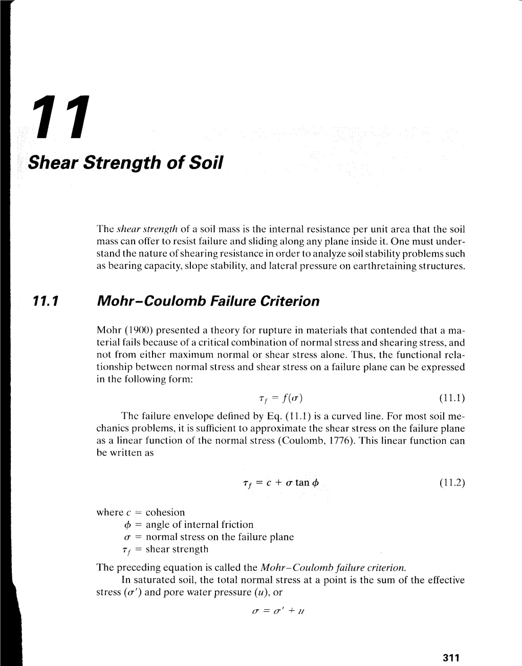 Shear Strength of Soil