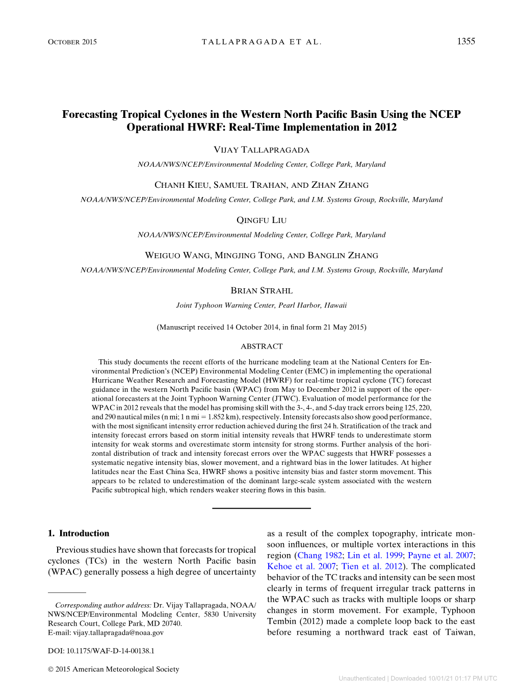 Forecasting Tropical Cyclones in the Western North Pacific Basin Using