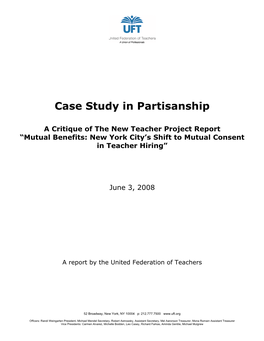 Case Study in Partisanship