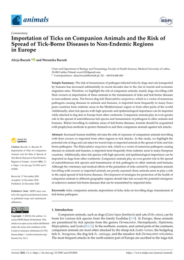 Importation of Ticks on Companion Animals and the Risk of Spread of Tick-Borne Diseases to Non-Endemic Regions in Europe