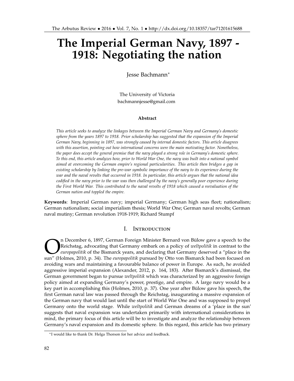 The Imperial German Navy, 1897 - 1918: Negotiating the Nation