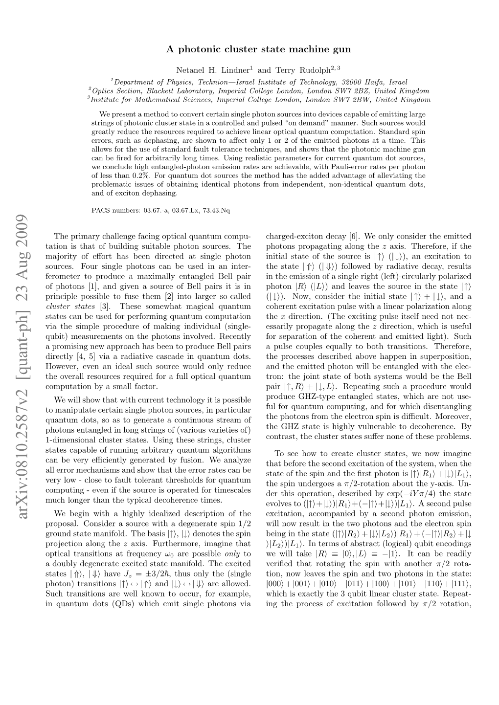 A Photonic Cluster State Machine Gun