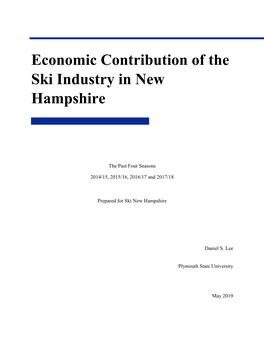 Economic Contribution of the Ski Industry in New Hampshire
