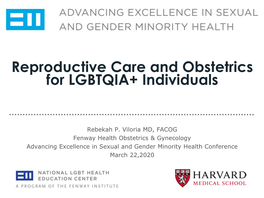 13D. OBGYN and Fertility Care for LGBTQIA+ Persons
