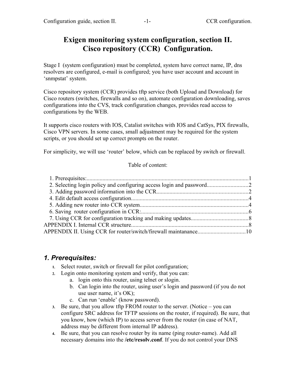 Cisco Configuration Repository - Configuration