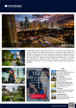 Manila Photo: Jon Bilous/Shutterstock.Com the Philippine Capital Is Asia’S Best-Kept Secret
