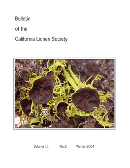 Bulletin of the California Lichen Society