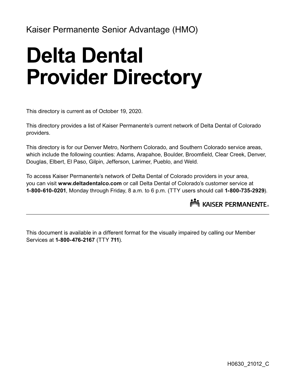2021 Delta Dental Directory