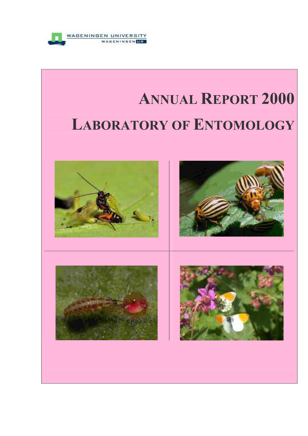 Annual Report 2000 Laboratory of Entomology DocsLib