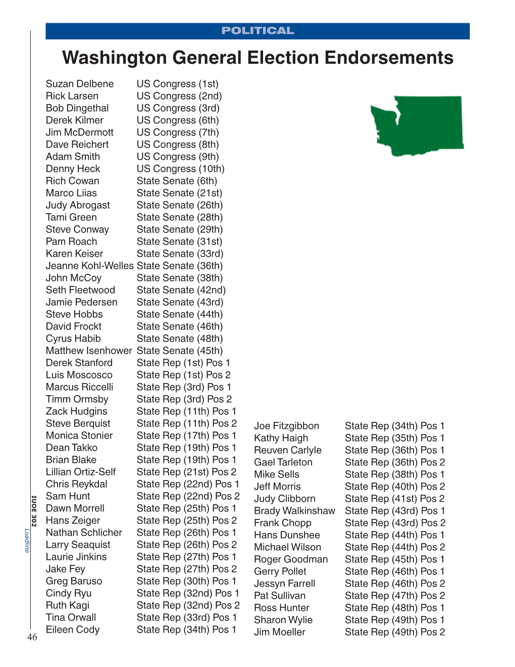 Washington General Election Endorsements