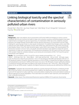 Linking Biological Toxicity and the Spectral Characteristics Of