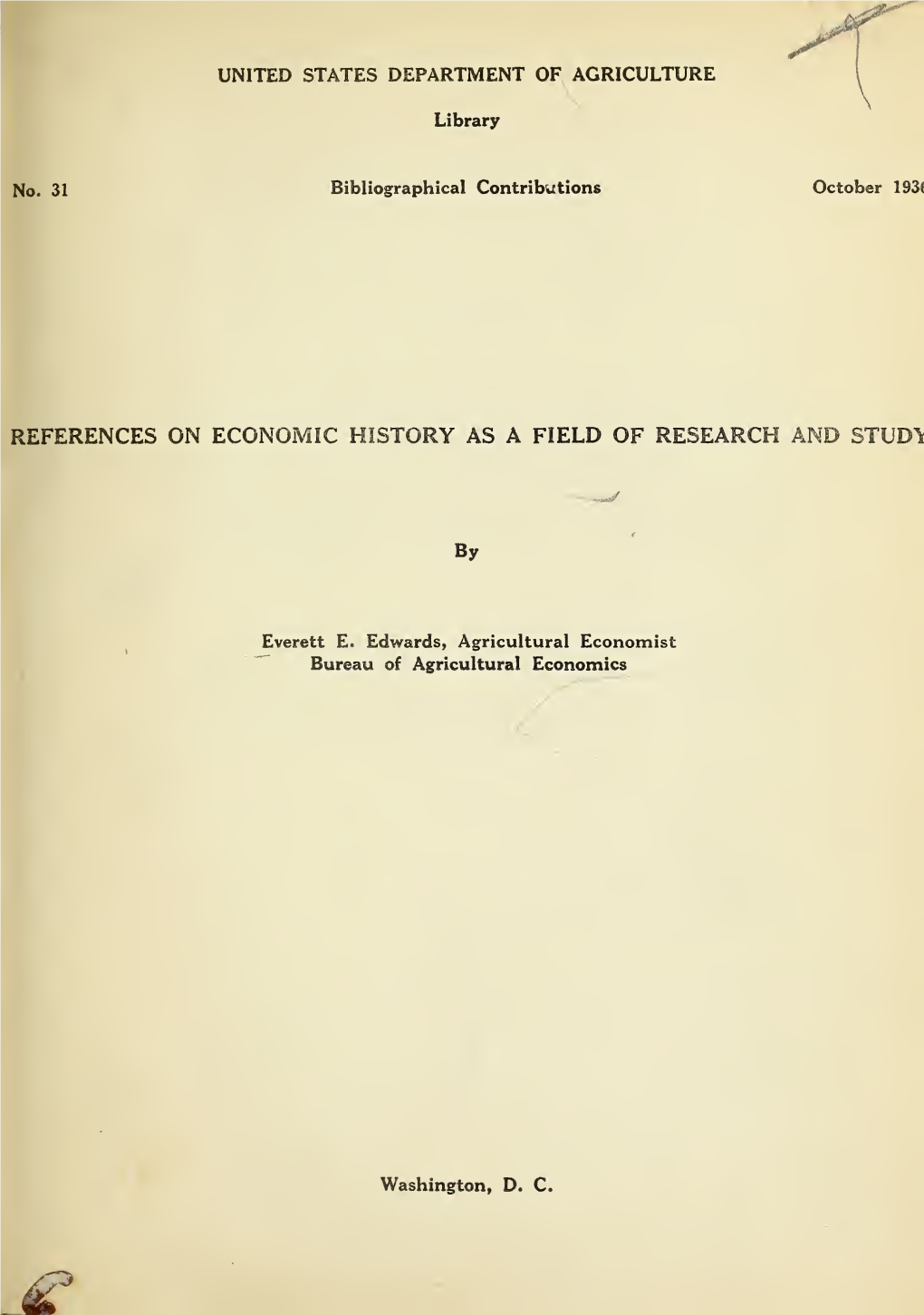 References on Economic History As a Field of Research and Study