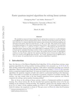 Faster Quantum-Inspired Algorithms for Solving Linear Systems