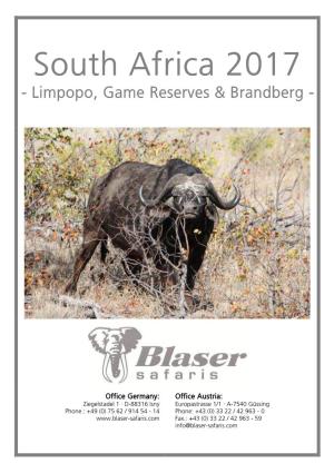 Engl South Africa Limpopo, Game Reserves & Brandberg 2017