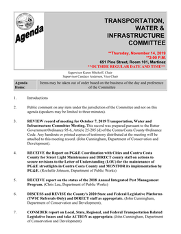 Transportation, Water & Infrastructure Committee