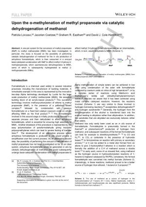 FULL PAPER Upon the Α-Methylenation of Methyl