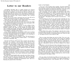 Letter to Our Readers 129 Letter to Our Readers As We See It, the Two Things Will Go Together