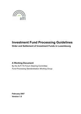 ALFI TASC~Investment Fund Processing in Luxembourg Versio…