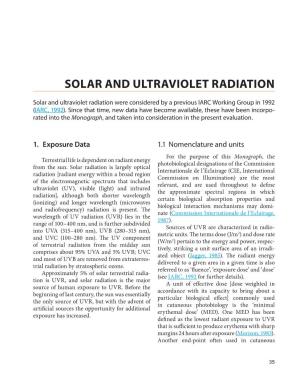 Solar and Ultraviolet Radiation