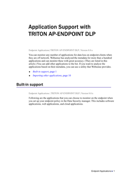 Application Support with TRITON AP-ENDPOINT DLP