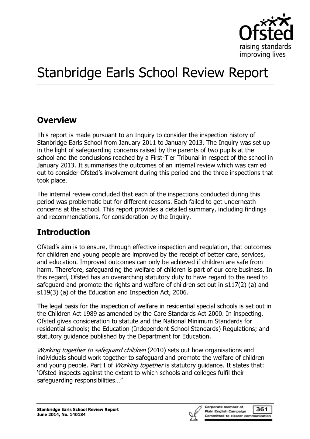 Stanbridge Earls School Review Report