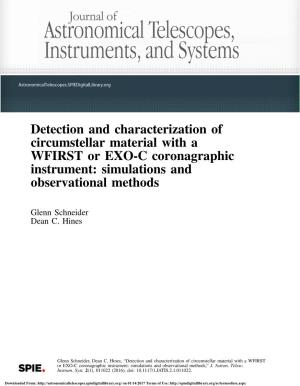 Detection and Characterization of Circumstellar Material with a WFIRST Or EXO-C Coronagraphic Instrument: Simulations and Observational Methods