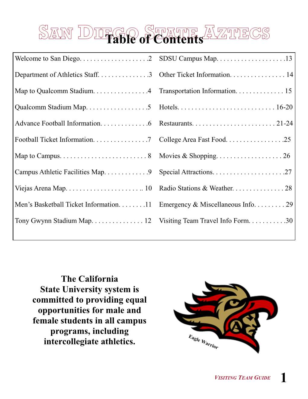 Table of Contents