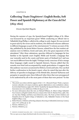 English Books, Soft Power and Spanish Diplomacy at the Casa Del Sol (1613–1622)