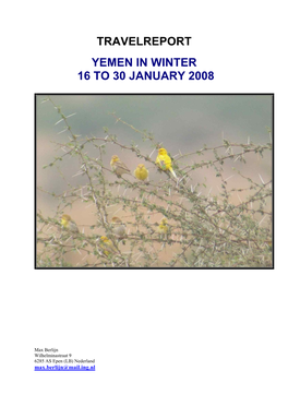 Travelreport Yemen in Winter 16 to 30 January 2008