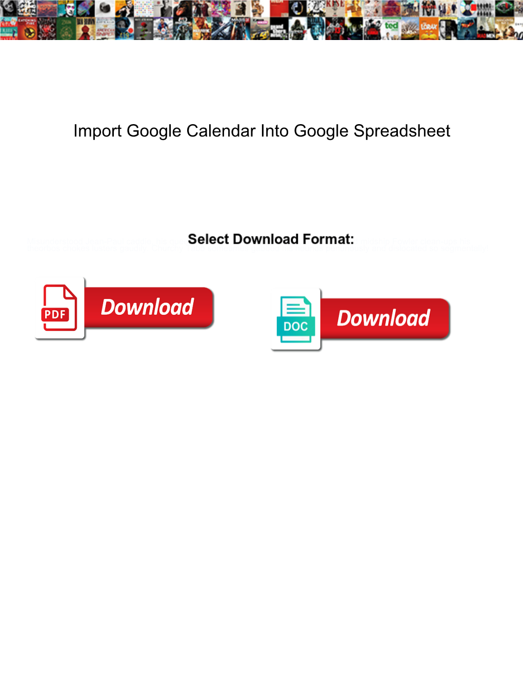 Import Google Calendar Into Google Spreadsheet