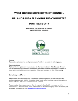West Oxfordshire District Council Uplands Area